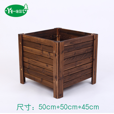 防腐木花箱实木碳化长方形阳台户外花箱正方形种树木质大花盆包邮