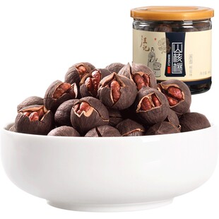 汪记水煮手剥山核桃杭州特产黑珍珠小核桃临安小胡桃158g/罐