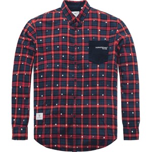 PANMAX潮牌大码男装 胖子衬衣男印花宽松休闲格子长袖加大码衬衫