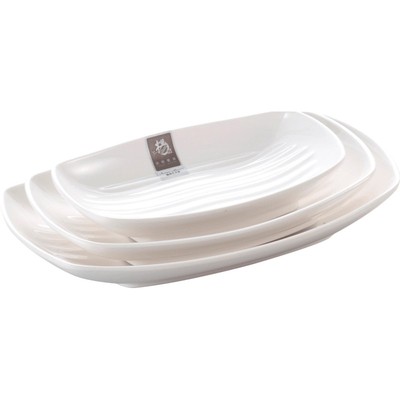 扬格树叶纯白餐具耐摔牛排盘