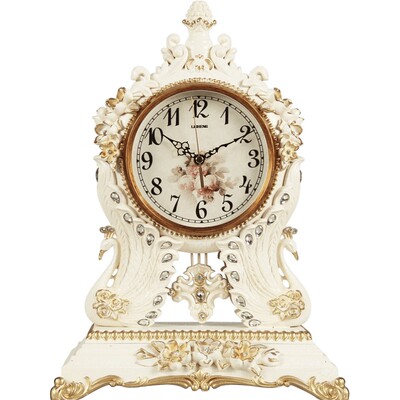 丽盛欧式孔雀摇摆座钟仿古时钟