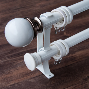 阳台罗马杆黑色哑光静音窗帘杆单杆加厚简约欧式90度可弯曲窗帘i.