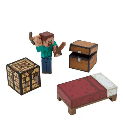 Подлинный MINECRAFT Мой мир пластиковая кукольная игрушка, модель игры, та же золотая броня Steve