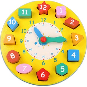 智力数字形状木质拼图时钟宝宝早教木制儿童益智积木玩具1-2-3岁