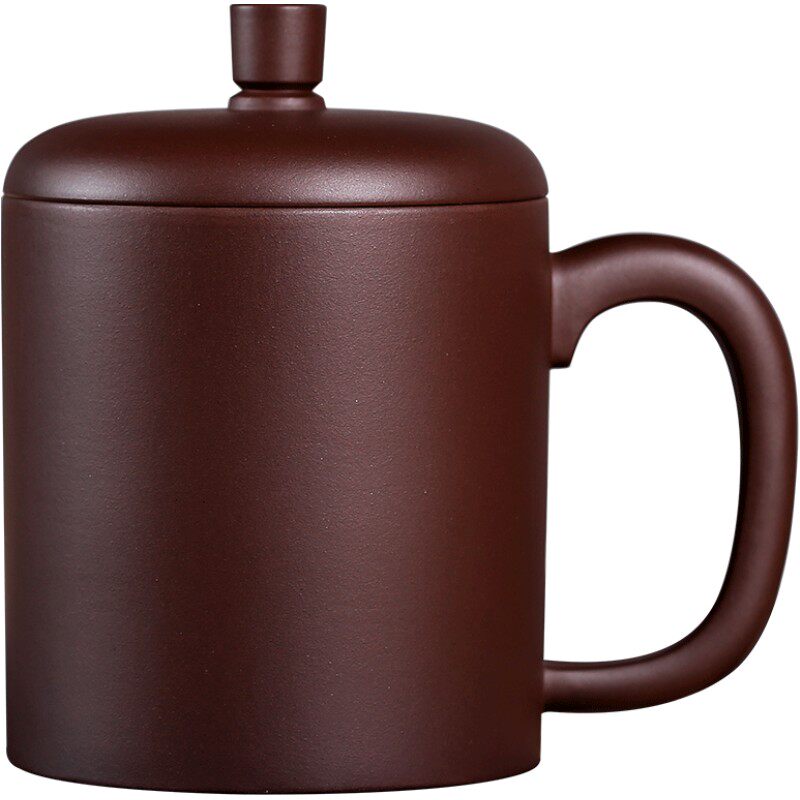 宜兴紫砂杯纯全手工大容量非陶瓷带盖杯子原矿老紫泥泡茶杯包邮