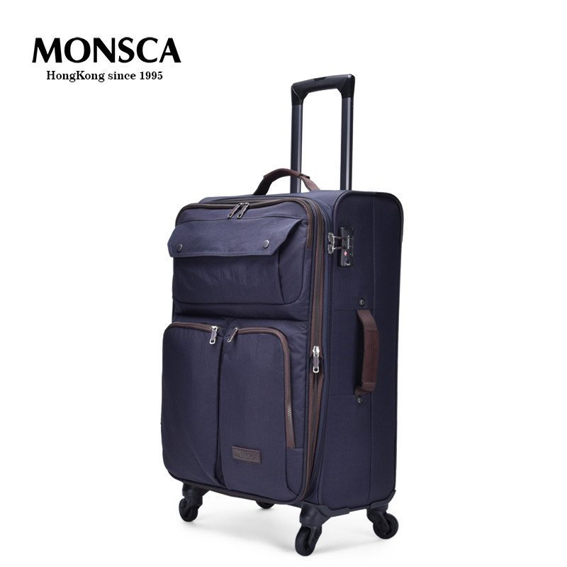 monsca男20寸万向轮登机女拉杆箱图文报告揭秘？猛料！