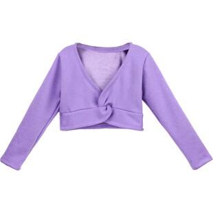 儿童舞蹈服披肩女童长袖练功服外套秋冬毛衣加绒加厚芭蕾外搭上衣