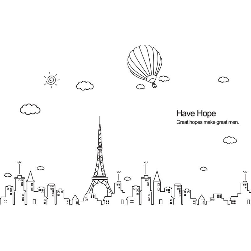 北欧铁塔亚克力3D立体墙贴家居装饰沙发电视背景墙客厅书房创意画