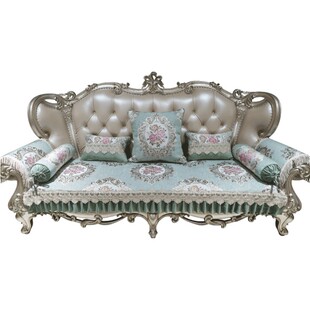 欧式皮沙发垫四季通用防滑高档奢华布艺复古美式套罩定制坐垫夏季