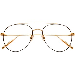 超轻复古蛤蟆镜框韩版纯钛眼镜男近视配平光镜双梁眼镜架佐野一郎