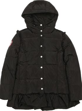 设计潮牌女式立体剪裁连帽羽绒服