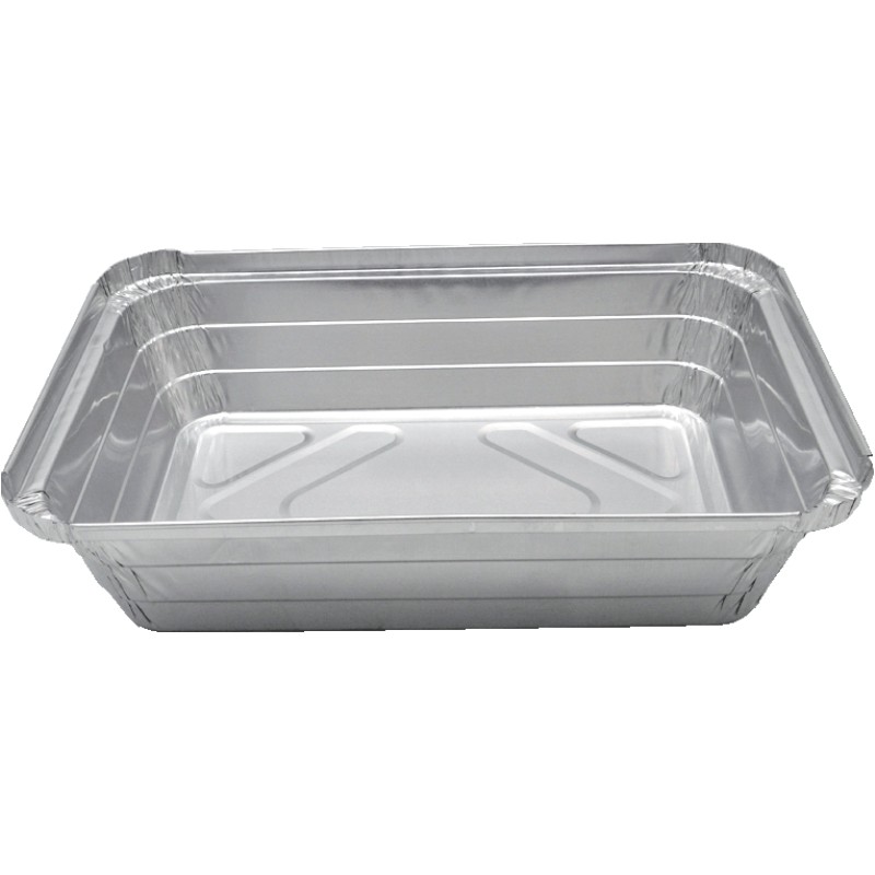 2619加厚大号锡纸盒烤鱼盒一次性餐盒外卖打包盒长方形带盖1900ML