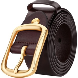 牛当家皮带男针扣真皮青年休闲中年腰带男纯头层牛皮铜扣复古裤带