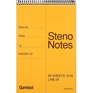 KOKUYO国誉笔记本口译速记本Gambol螺旋上翻本S6090线圈本A5/A6分栏线圈本速记本便携翻页牢固 60页/本