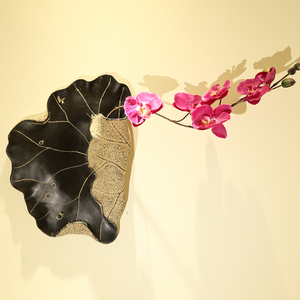 艺术品干花插花挂画酒店走廊客厅墙上装饰工艺品壁饰花瓶花器荷