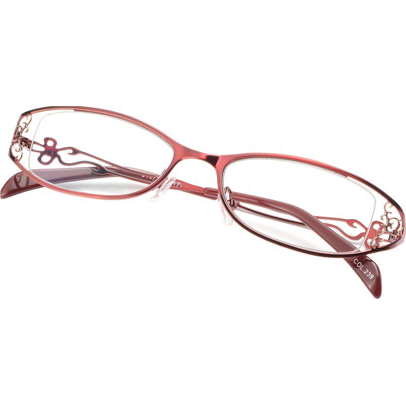 镂空金属眼镜架小脸眼睛框女配有度数平光近视老花眼镜防蓝光辐射