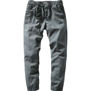 match麻吉休闲裤男小脚裤秋季潮男修身长裤男青年纯色系带裤6054