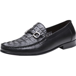 ZOTENO/左天奴高档男鞋鳄鱼皮鞋商务休闲皮鞋套脚正装皮鞋6385