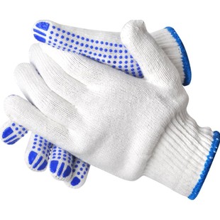 劳保线手套耐磨工作棉纱男防滑工地劳动加厚维修搬家胶粒夏季透气