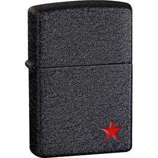 ZIPPO打火机官方正品防风芝宝236黑裂漆红五星送战友礼物退伍纪念