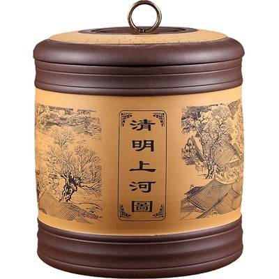 紫砂江苏宜兴透气茶罐中国风古典