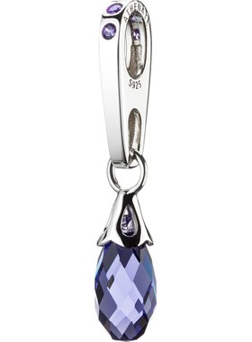 diy紫色水滴925银手链珠子吊坠