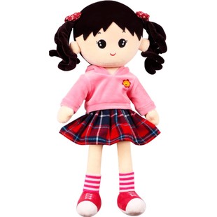 洋娃娃睡觉抱着的可爱布娃娃女孩公主床上抱抱熊玩偶毛绒玩具公仔