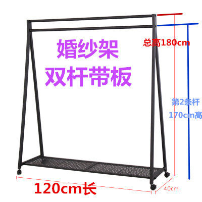 铁艺服装架落地式商场挂衣架带轮子服装店货架展示架衣服架子包邮