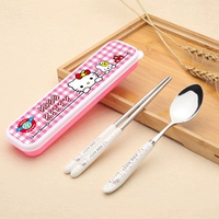 Розовые палочки для еды, ложка