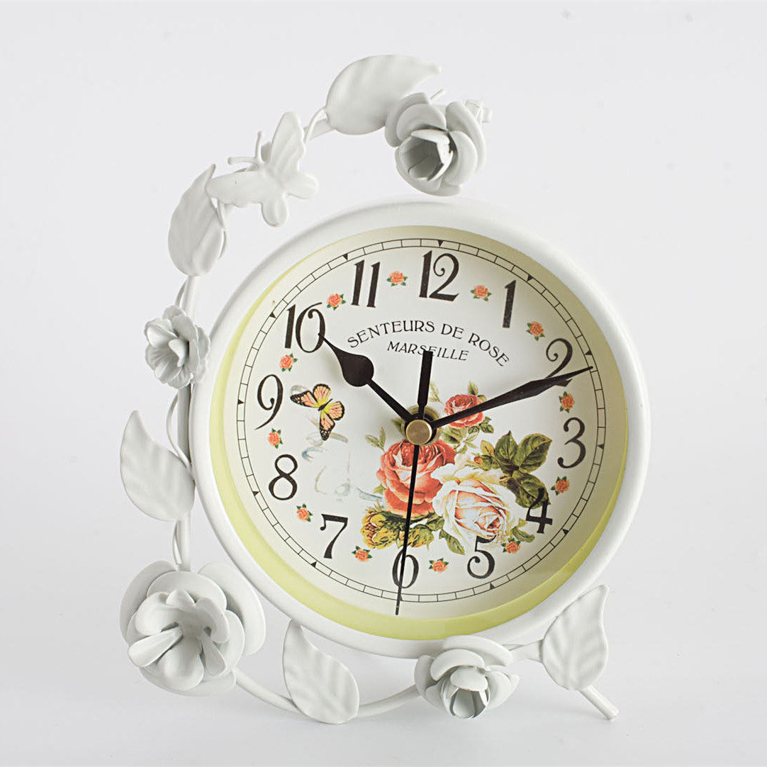 静音台钟座钟 创意欧式铁艺台钟 时尚个性桌面摆台 客厅卧室钟表