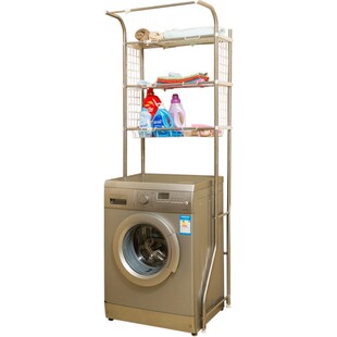 洗衣机置物架翻盖滚筒洗衣机架子置物架落地不锈钢马桶上方收纳架