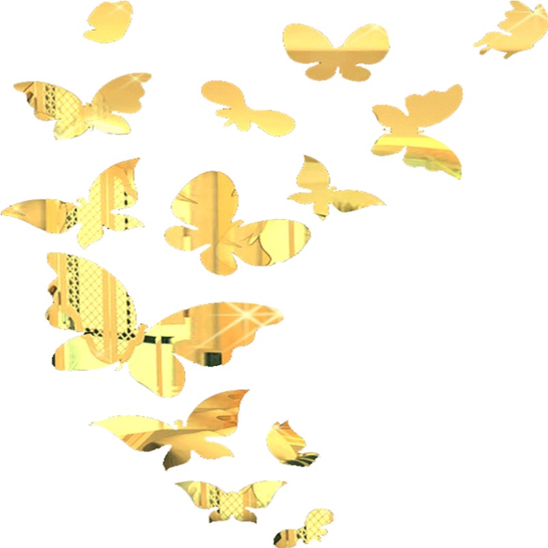 蝴蝶现代简约3d立体镜面亚克力