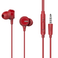 UiiSii云仕手机耳机半入耳游戏华为荣耀9X/v20红米Redmi K30 vivo OPPO耳塞 白色安卓耳机线通用苹果6s 5s 6入耳式吃鸡耳机