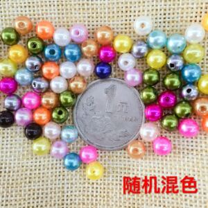 DIY手工材料串珠饰品配件6MM仿珍珠子彩色abs散珠珍珠项链不掉皮