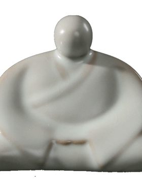 台湾冠杰汝窑汝瓷茶玩摆件开片