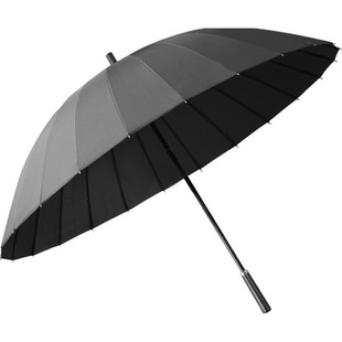男士24骨长柄雨伞定制logo自动暴雨专用大号超大黑色直柄男商务大