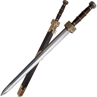 汉王剑 秦王剑手工花纹钢帝王宝剑古风防身短剑摆件礼品未开刃