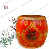 实木鼓凳彩绘鼓凳明清古典换鞋 彩绘u. 凳仿古圆凳沙发凳矮凳子中式