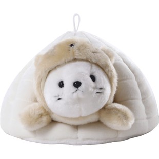 可爱雪洞小海豹公仔配熊窝海狮毛绒玩具海洋小熊玩偶儿童生日礼物