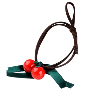 日韩版小清新森女系樱桃发圈头绳花饰橡皮筋套甜美绑辫子扎马尾