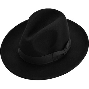 帽子男春秋季上海滩大檐礼帽女士英伦复古爵士帽羊毛呢礼帽韩版潮