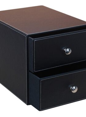 丽然皮革桌面多功能化妆品收纳柜