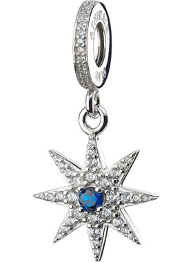 蓝色星空手链情侣吊坠