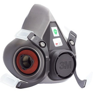 3M6200防毒面具半面罩防喷漆工业粉尘化工气体配合滤毒盒滤棉使用