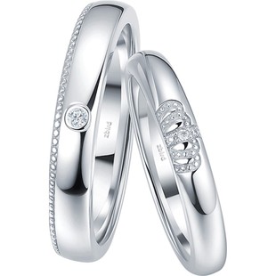 PT铂金950钻石戒指结婚情侣对戒钻戒男女款-花冠-RAZ11-RBZ11