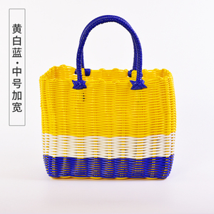 手提菜篮子洗澡篮家用塑料编织收纳篮编织篮买菜蓝沐浴篮子手提