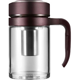 万象单层玻璃杯带手柄商务办公杯玻璃杯子家用实用水杯350ml/U210