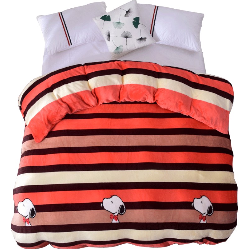 法兰绒珊瑚绒被套单件冬天双面绒牛奶绒加绒毛绒被罩双人单人冬季