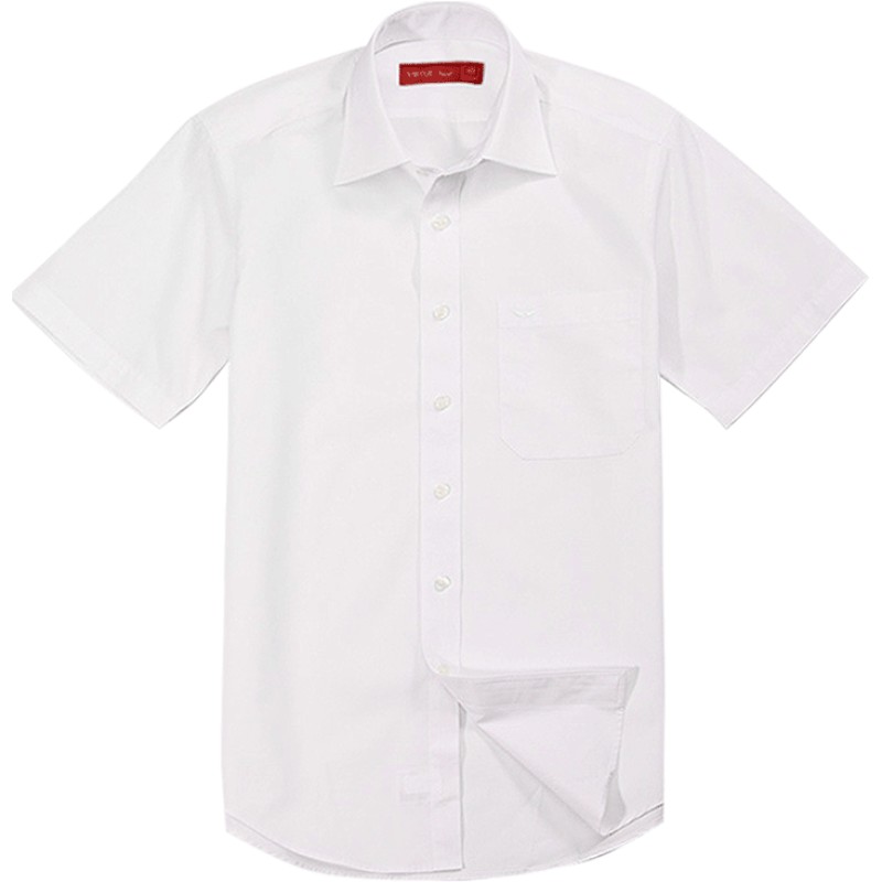 富绅白衬衫男夏季短袖抗皱职业正装半袖宽松上班工作装西服上衣薄