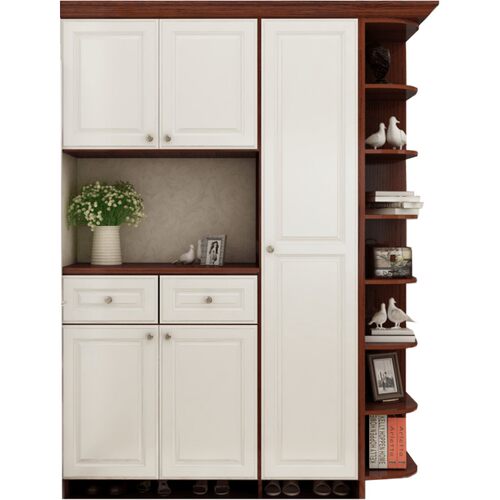 途蓝 实木鞋柜定制入户玄关柜 北欧简约美式乡村鞋帽柜间厅隔断柜